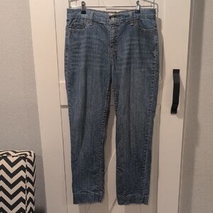 Levi's Blue Straight Leg Classic Denim Jeans with Subtle Fading Size 12